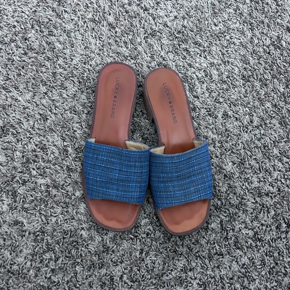 LUCKY BRAND • Blue Jean Look Slide Sandal• 7.5 - Picture 2 of 6